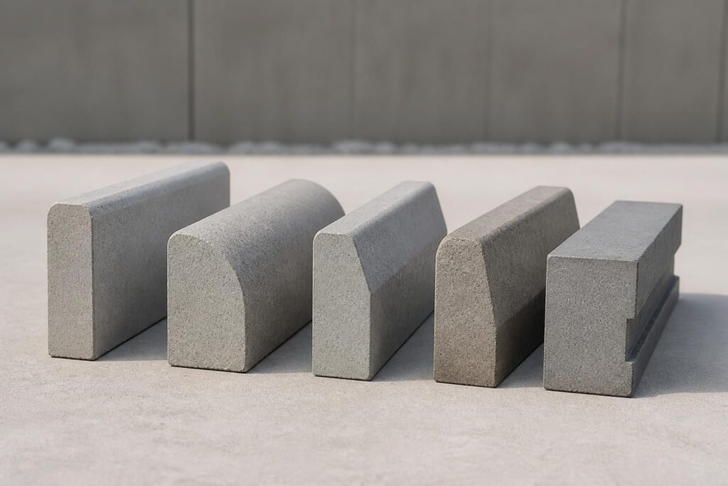 découvrez notre guide complet sur les types de bordures béton p1, p2, t2, a2, cs pour choisir la bonne bordure adaptée à vos projets d'aménagement extérieur.