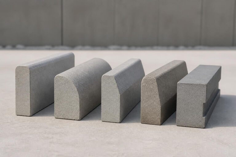 Bordure P1, P2, T2, A2, CS : le guide des types de bordures béton