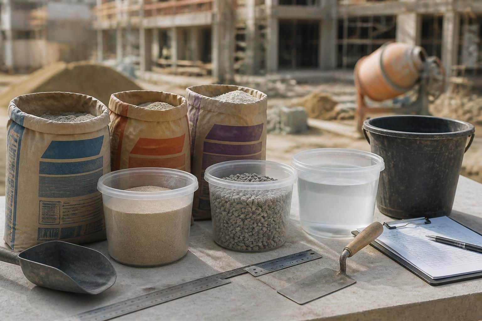 calculez facilement le dosage du béton avec notre outil pratique : déterminez le nombre de sacs, de seaux et les proportions exactes pour vos projets de construction.