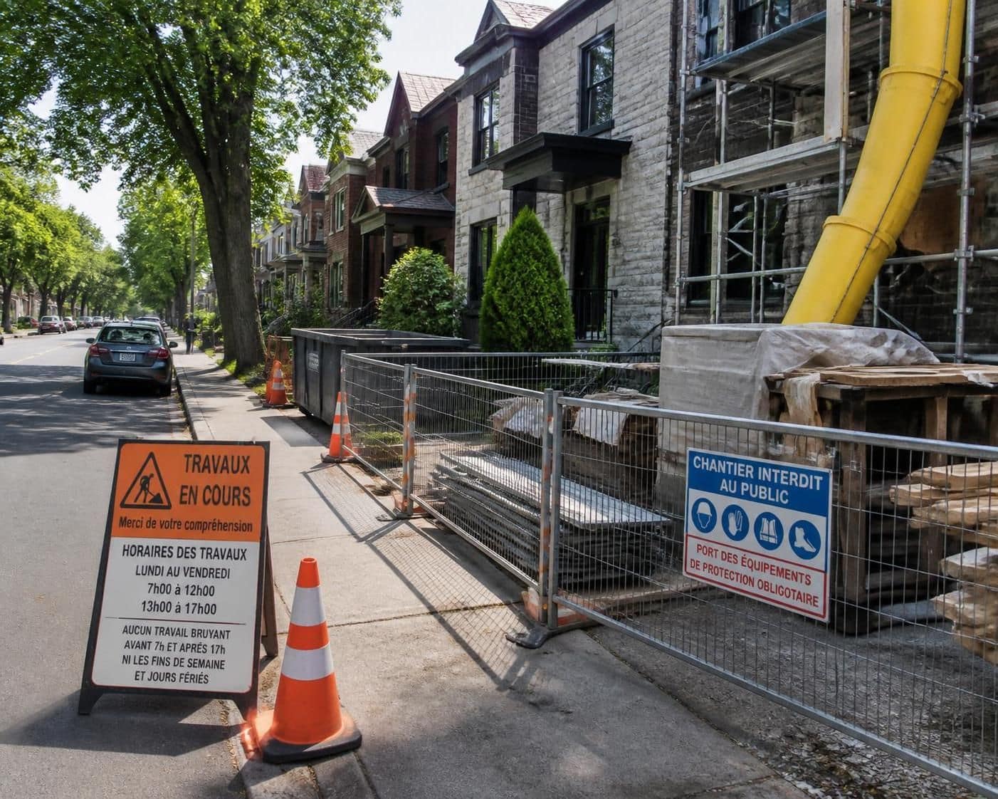 découvrez les règles essentielles sur les horaires de chantier, la gestion du bruit et le dépôt de matériaux sur le trottoir pour préserver le voisinage et éviter les conflits.