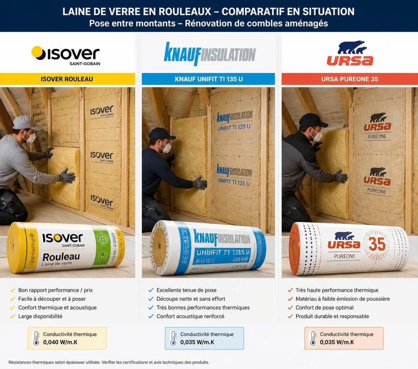 découvrez les différences entre isover, knauf et ursa pour choisir la meilleure laine de verre adaptée à vos besoins d'isolation thermique et phonique.