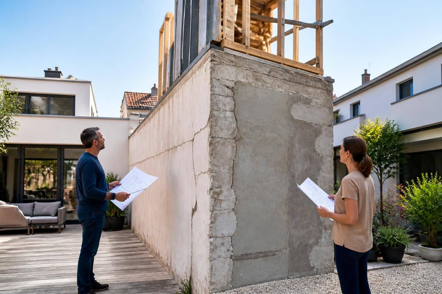 découvrez qui est responsable des coûts d'entretien, de réparation et de surélévation d'un mur mitoyen selon la législation française.
