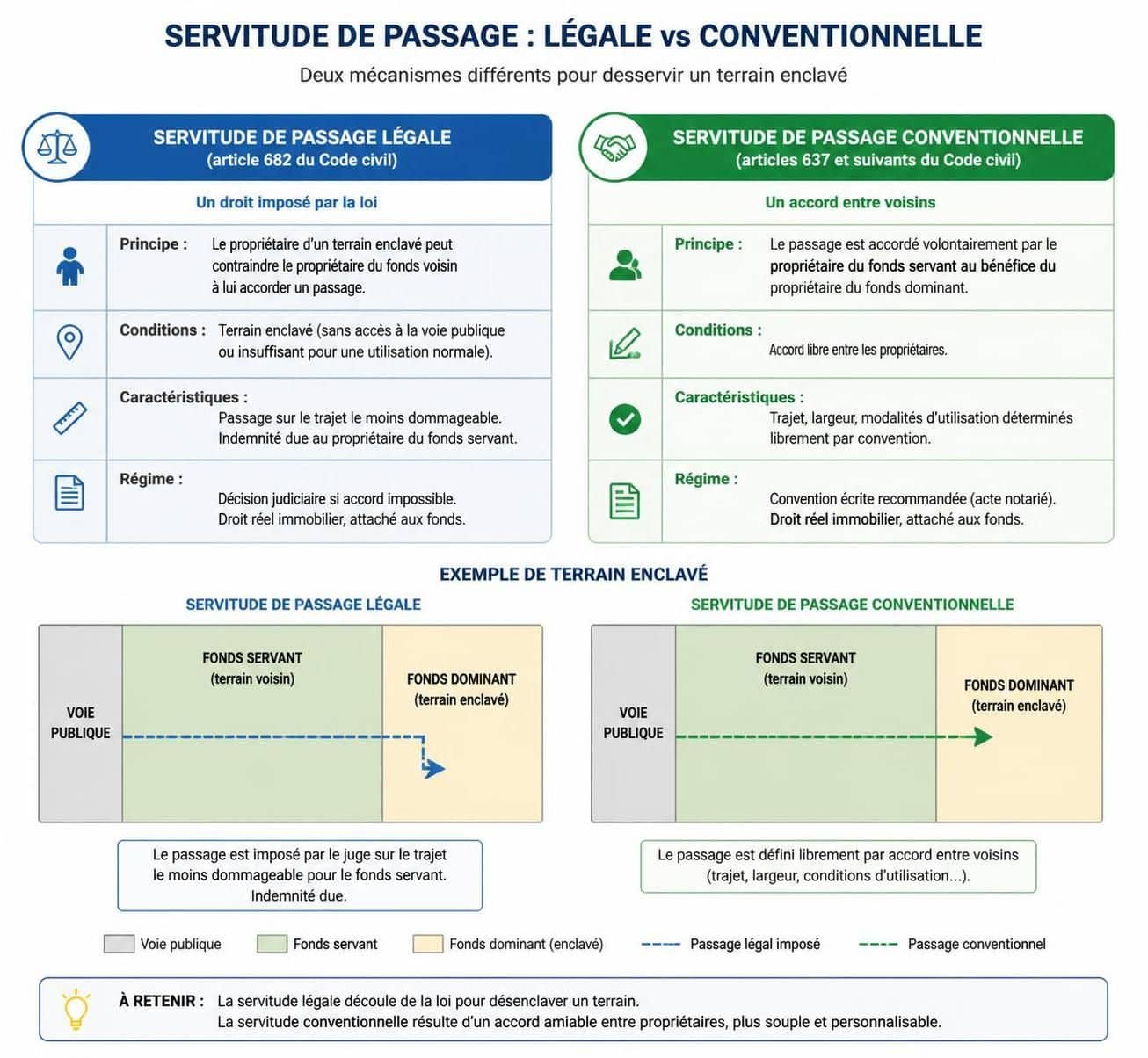 découvrez les règles concernant la servitude de passage : savoir si elle peut être clôturée, déplacée ou supprimée, et les démarches à suivre.