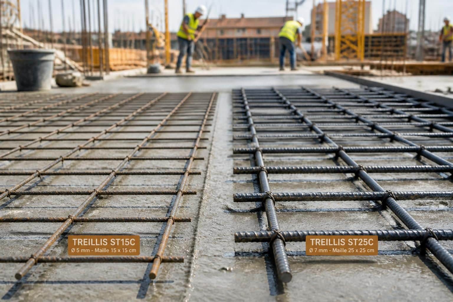 découvrez les différences entre les treillis st15c et st25c pour choisir celui qui convient le mieux à la réalisation de votre dalle en béton.