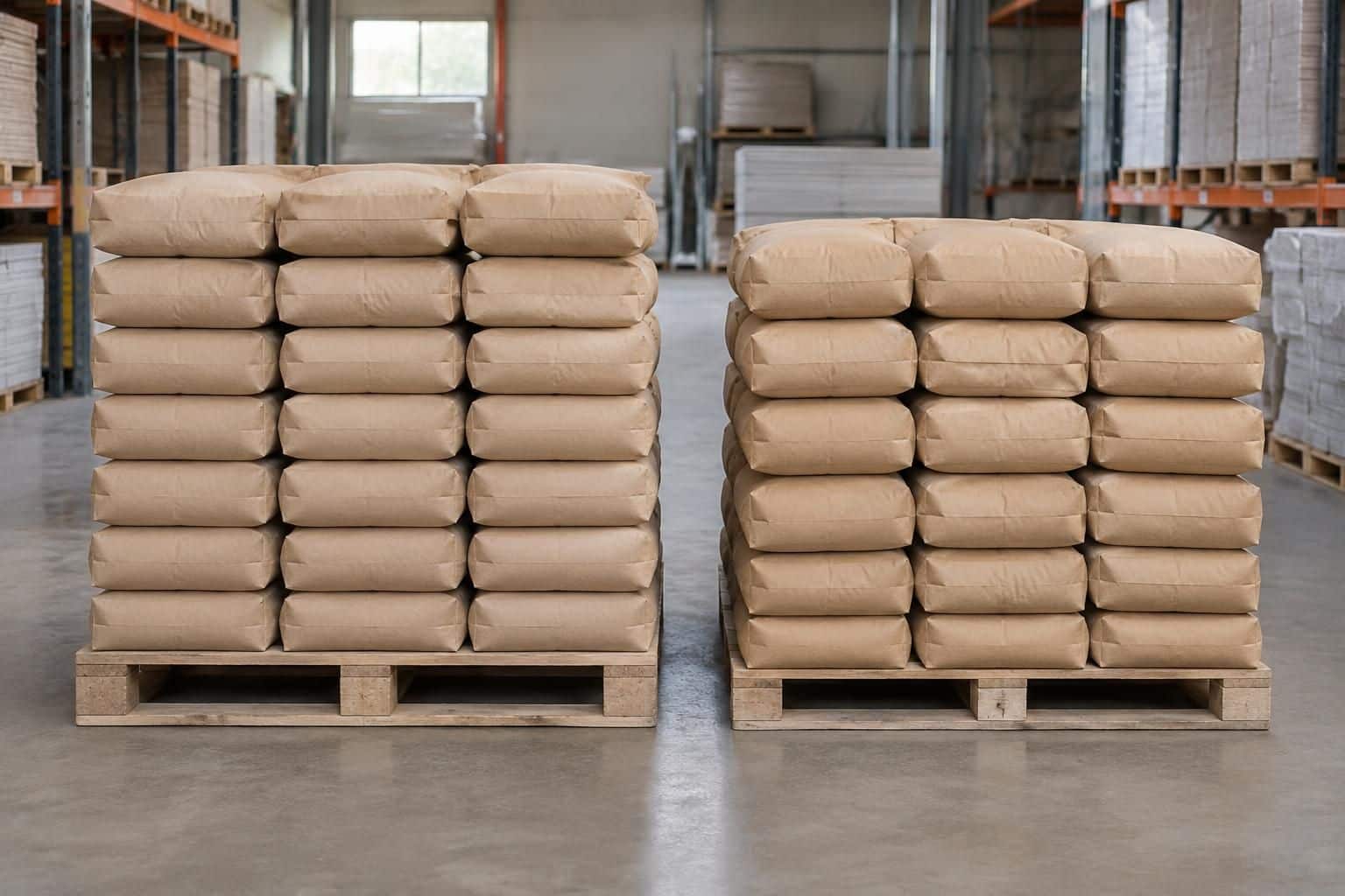 découvrez combien de sacs de ciment de 25 ou 35 kg contient une palette, selon son poids total et les formats proposés.