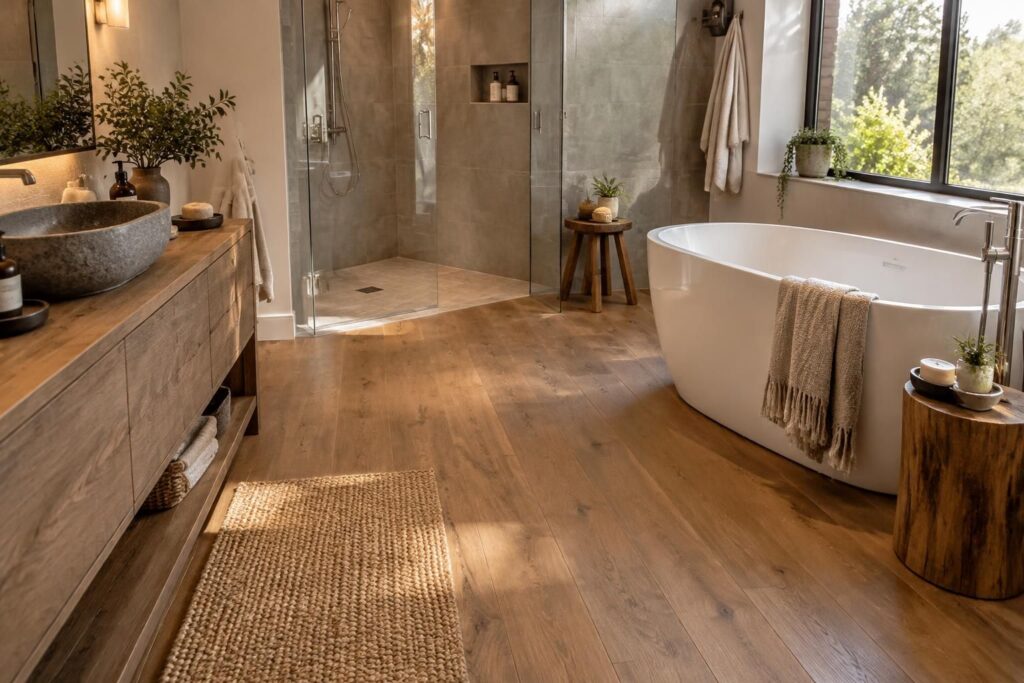 oui, poser du parquet dans une salle de bain est possible à condition de choisir une essence adaptée à l’humidité et d’assurer une pose étanche.
